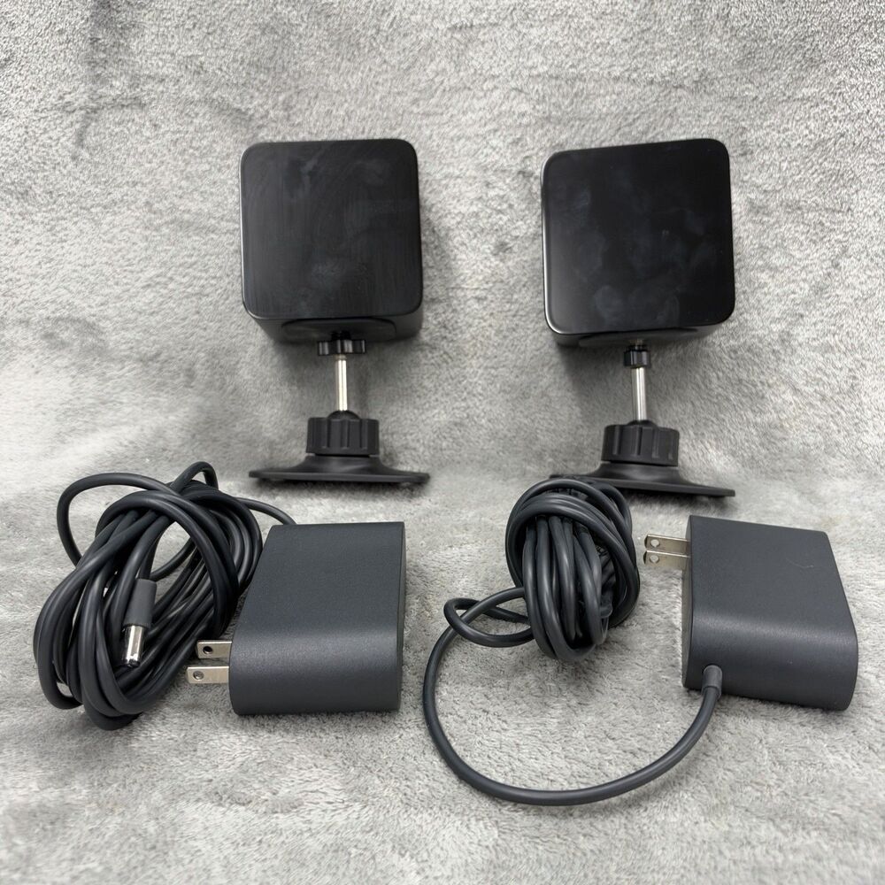 Pair of Original HTC Vive Base Station 1.0 SteamVR w/ OEM Adapters + Wall Mounts